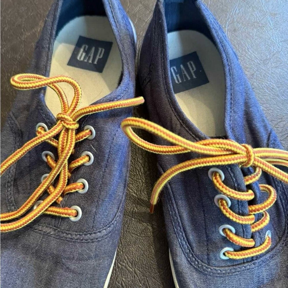 GAP Boys denim Sneakers with Yellow Laces